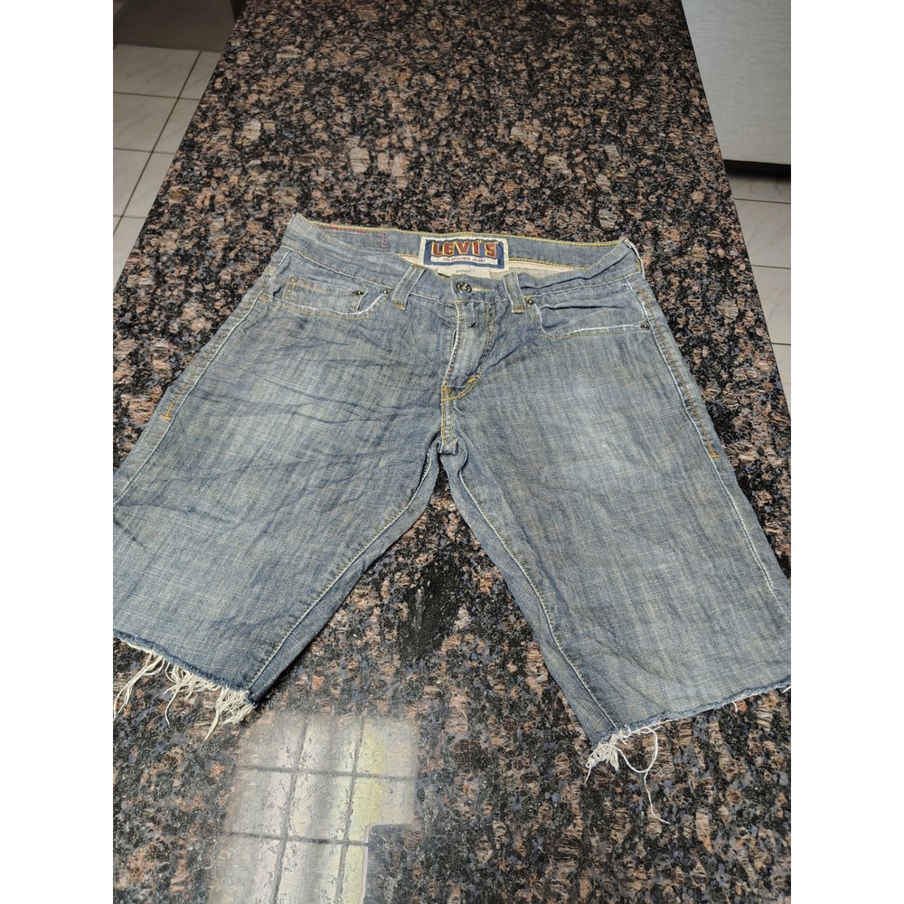 Levis‎ 511 Skinny Denim Shorts Light Wash Frayed Hem W30 L32 women's cutoffs